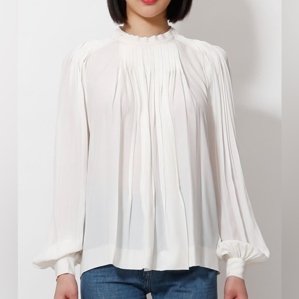 Chloé Pleated Crêpe Blouse
